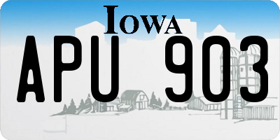 IA license plate APU903