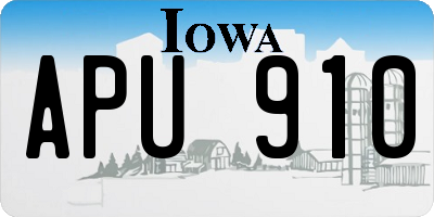 IA license plate APU910