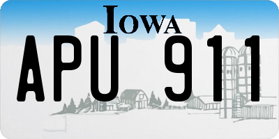 IA license plate APU911
