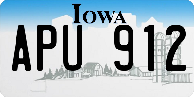 IA license plate APU912