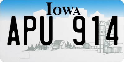 IA license plate APU914