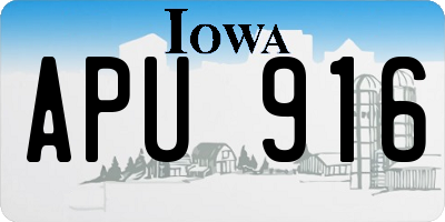 IA license plate APU916