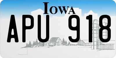 IA license plate APU918