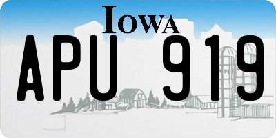 IA license plate APU919