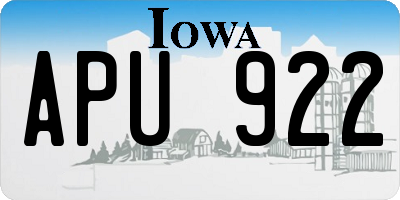IA license plate APU922
