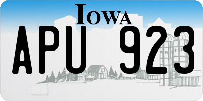 IA license plate APU923