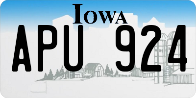 IA license plate APU924