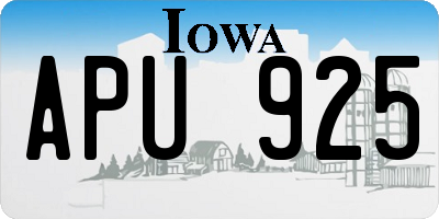IA license plate APU925
