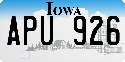 IA license plate APU926