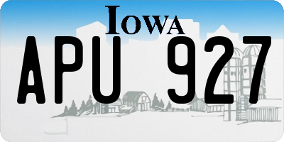 IA license plate APU927