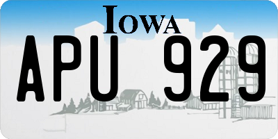 IA license plate APU929