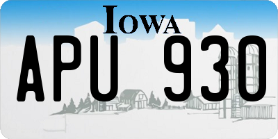 IA license plate APU930