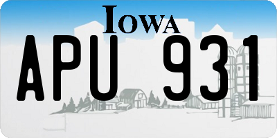IA license plate APU931