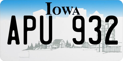IA license plate APU932