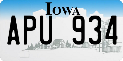 IA license plate APU934