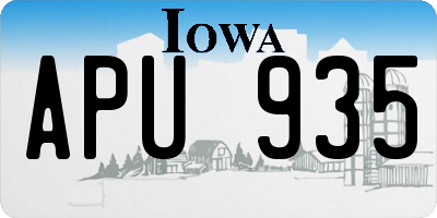 IA license plate APU935