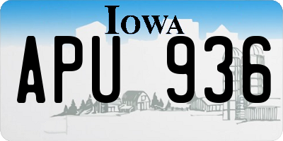 IA license plate APU936