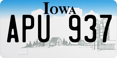 IA license plate APU937