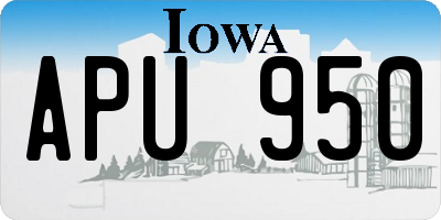 IA license plate APU950