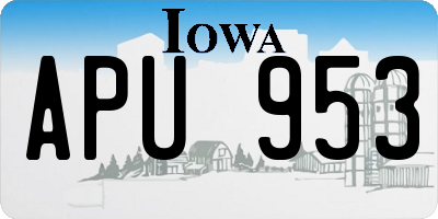 IA license plate APU953