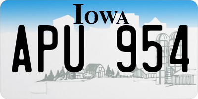 IA license plate APU954