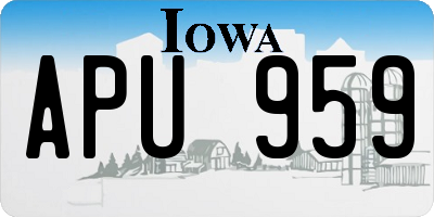 IA license plate APU959