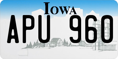 IA license plate APU960