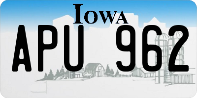 IA license plate APU962