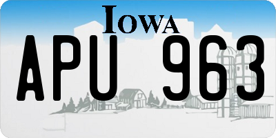 IA license plate APU963