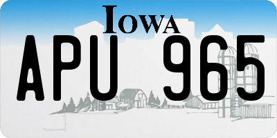 IA license plate APU965