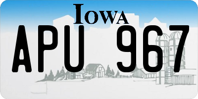 IA license plate APU967