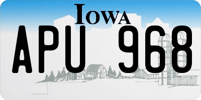 IA license plate APU968