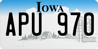 IA license plate APU970