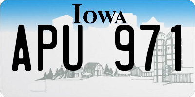 IA license plate APU971