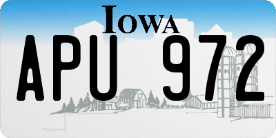 IA license plate APU972