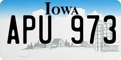 IA license plate APU973