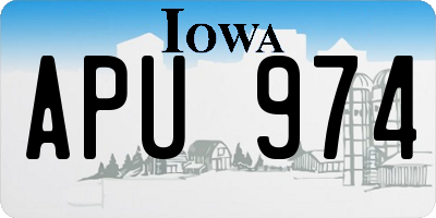 IA license plate APU974