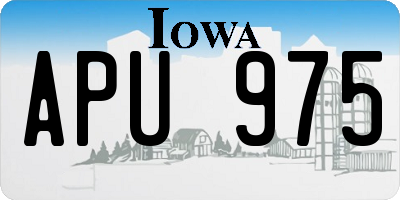 IA license plate APU975