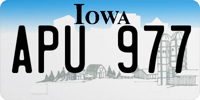 IA license plate APU977