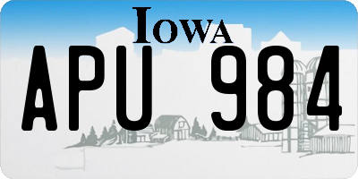 IA license plate APU984