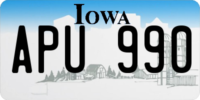 IA license plate APU990