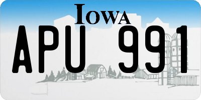 IA license plate APU991