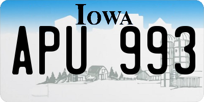 IA license plate APU993