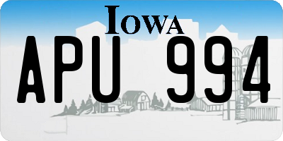 IA license plate APU994