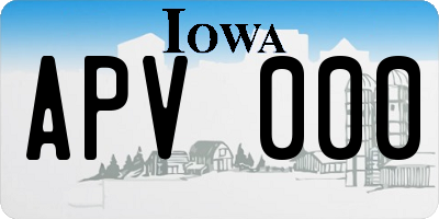 IA license plate APV000