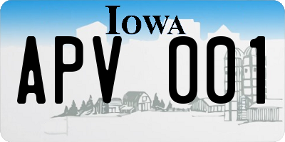 IA license plate APV001
