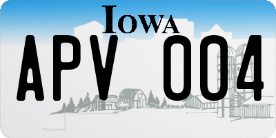 IA license plate APV004