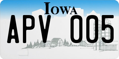 IA license plate APV005