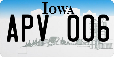 IA license plate APV006