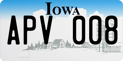 IA license plate APV008